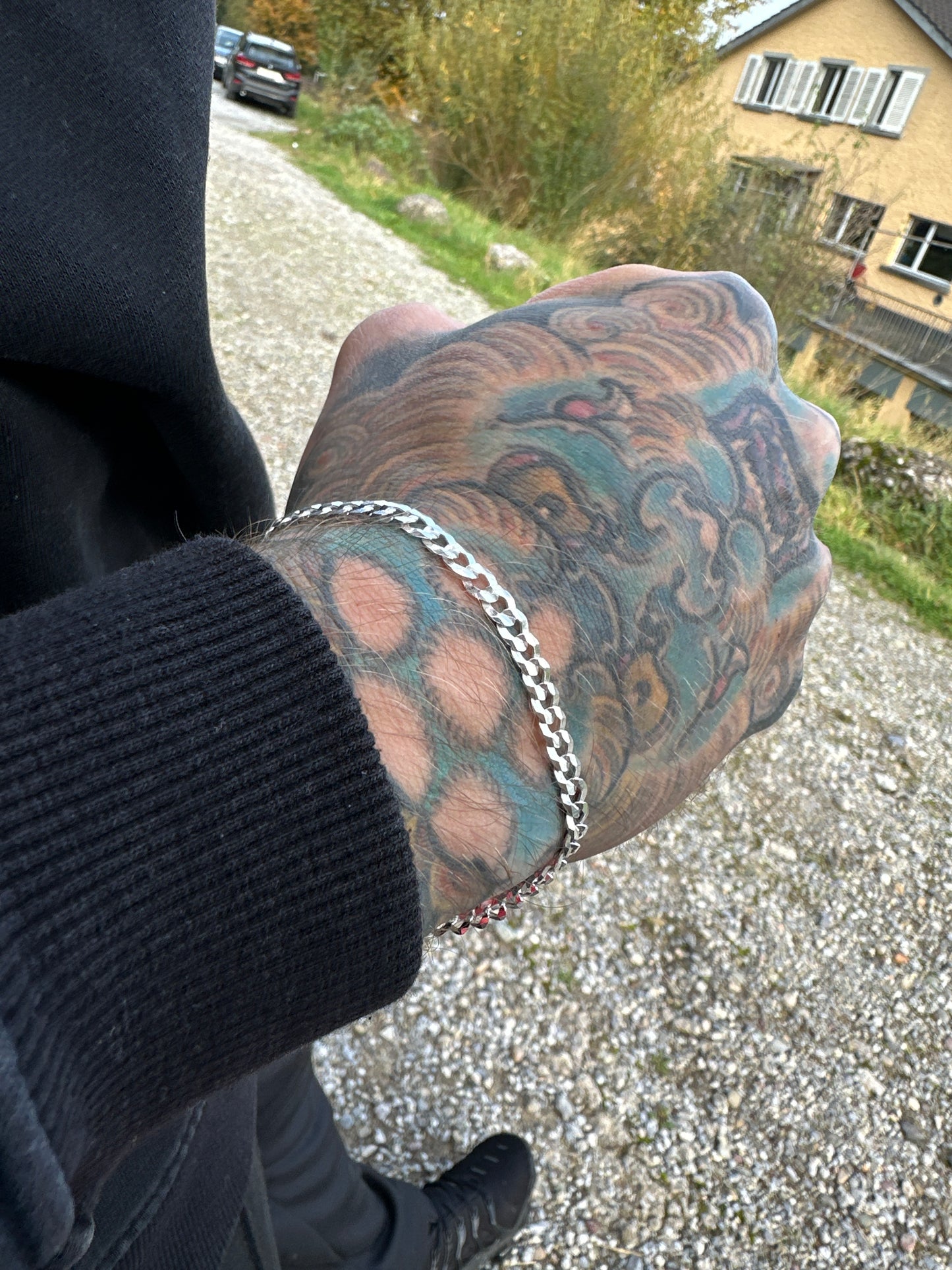 Panzerarmband 5mm - 925 Silber, Hochglanzpoliert