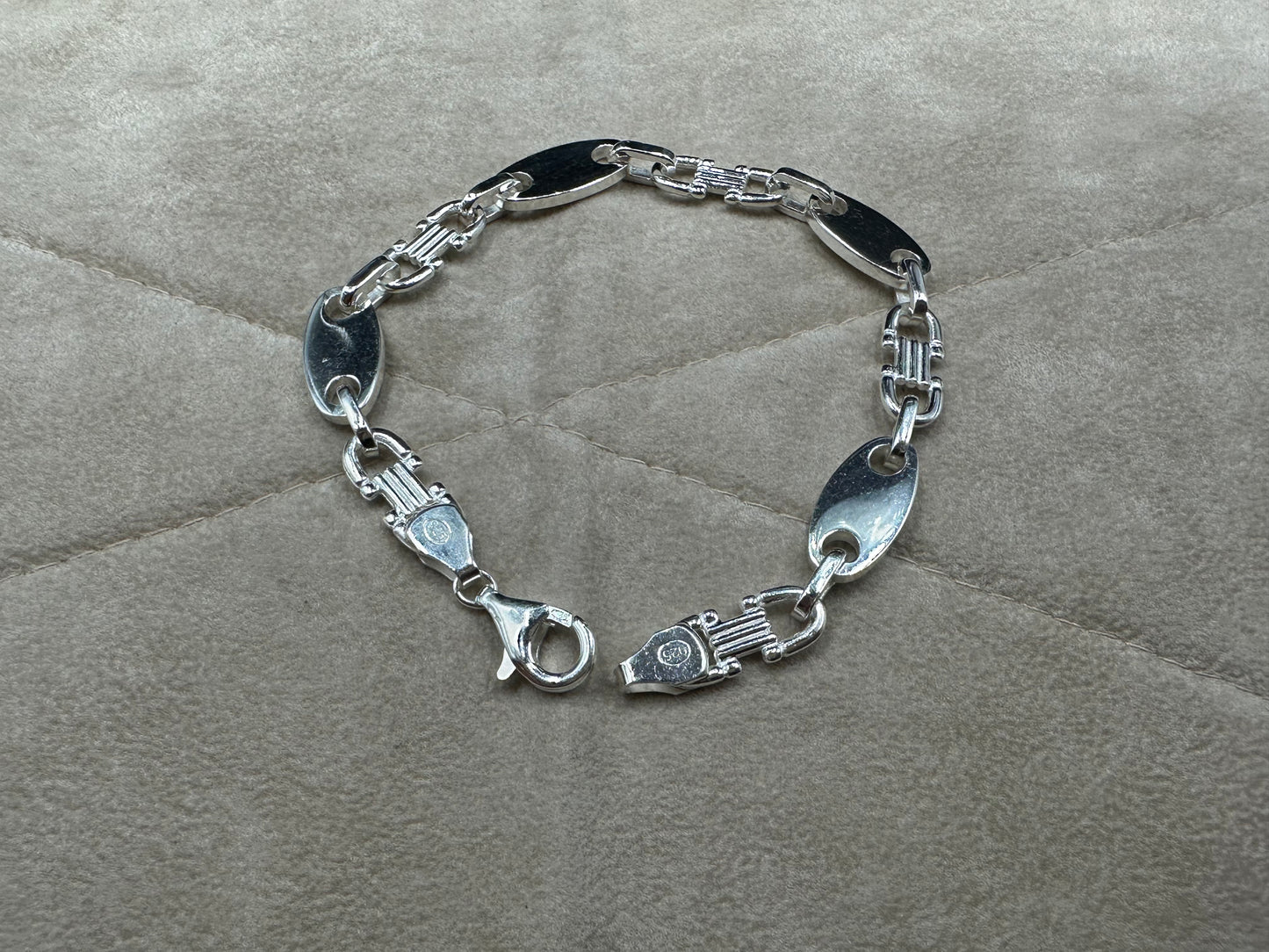 Platten Armband 10mm - 925 Silber, Hochglanzpoliert