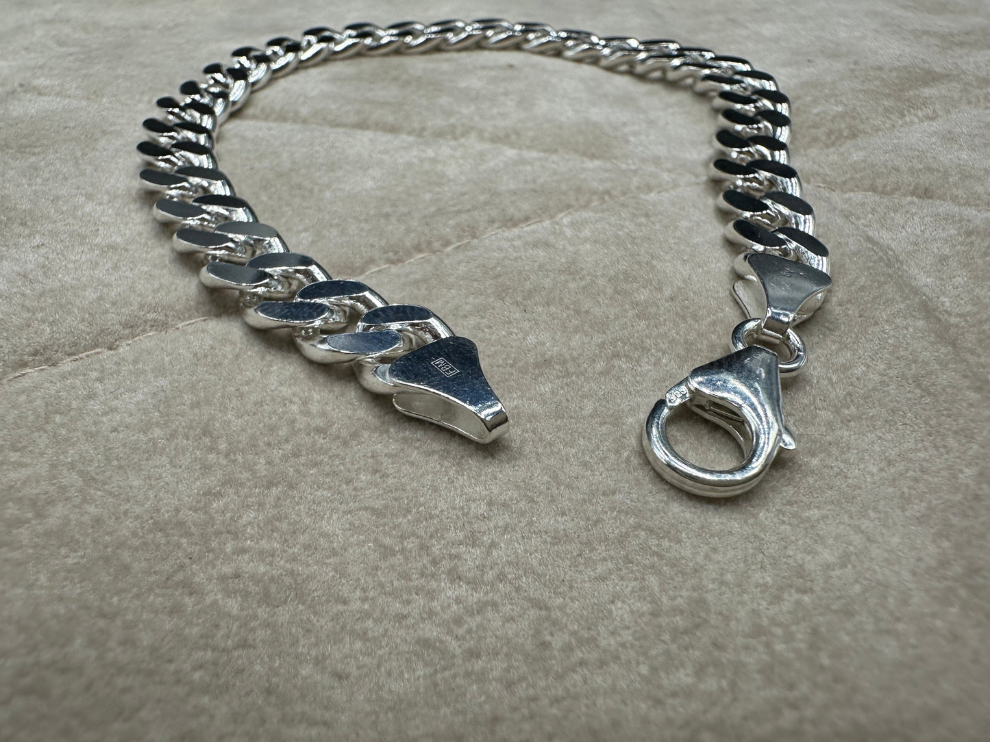 Panzerarmband 8mm - 925 Silber, Hochglanzpoliert