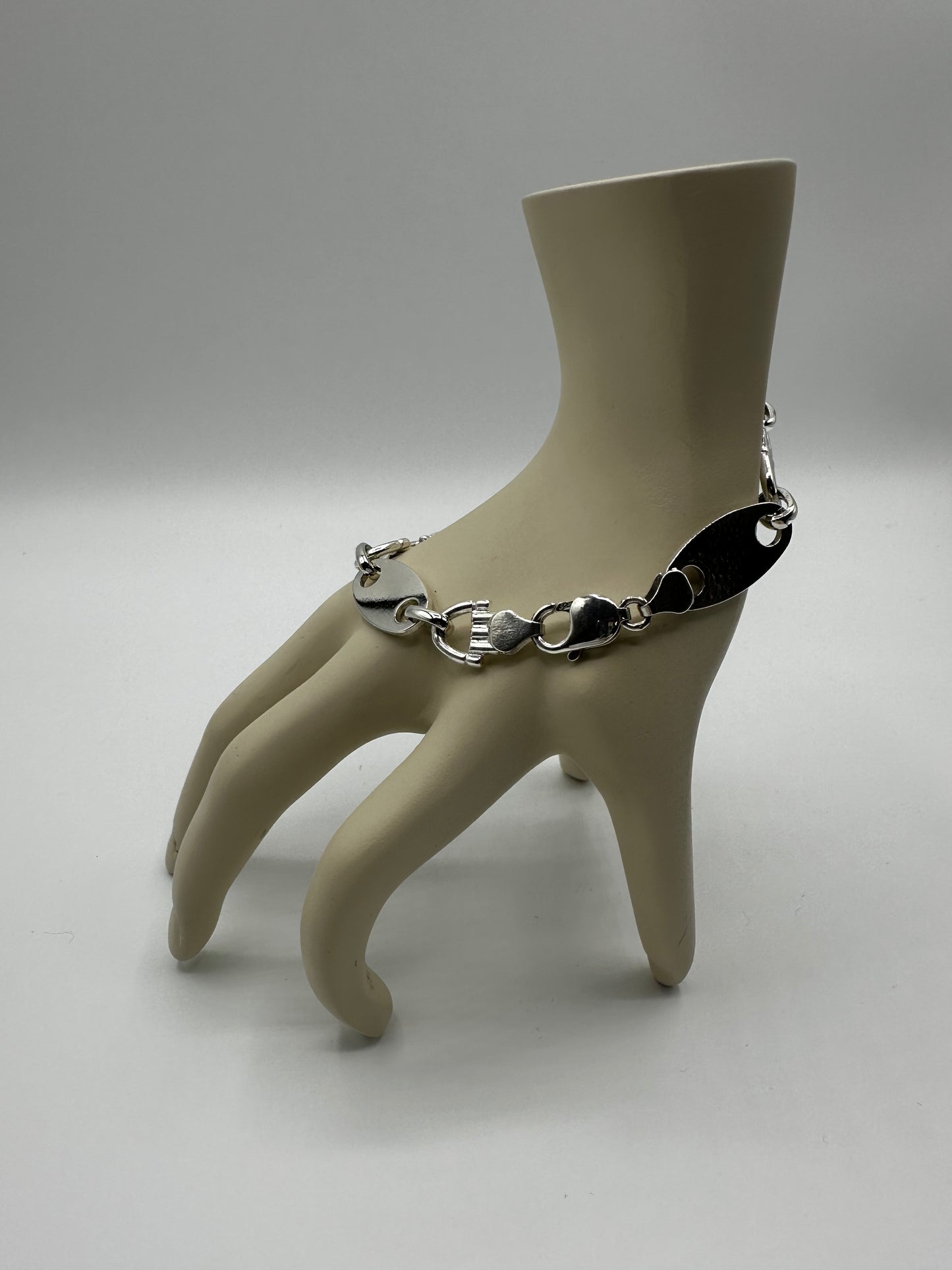 Platten Armband 12mm - 925 Silber, Hochglanzpoliert