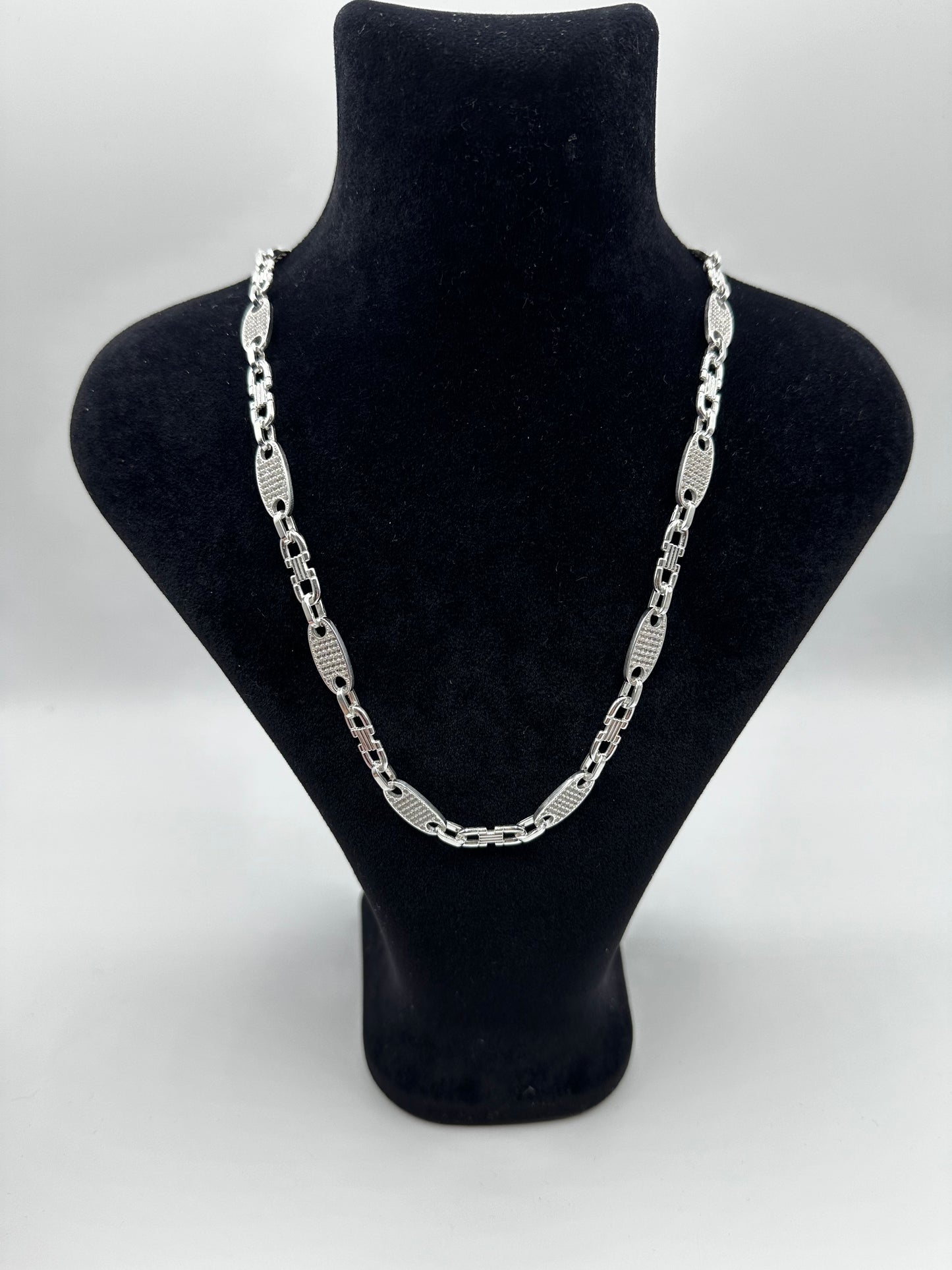 Plattenkette Iced-Out 8mm - 925 Silber - Massiv