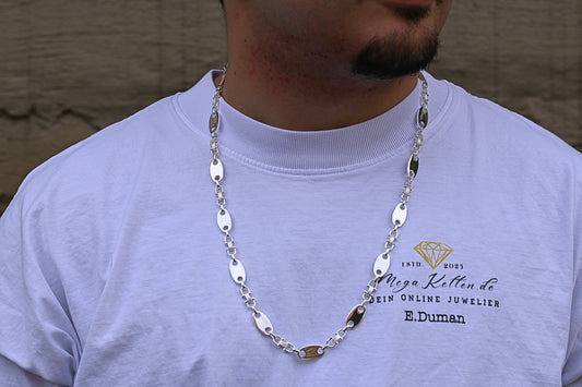 Plattenkette 10mm - 925 Silber, Hochglanzpoliert