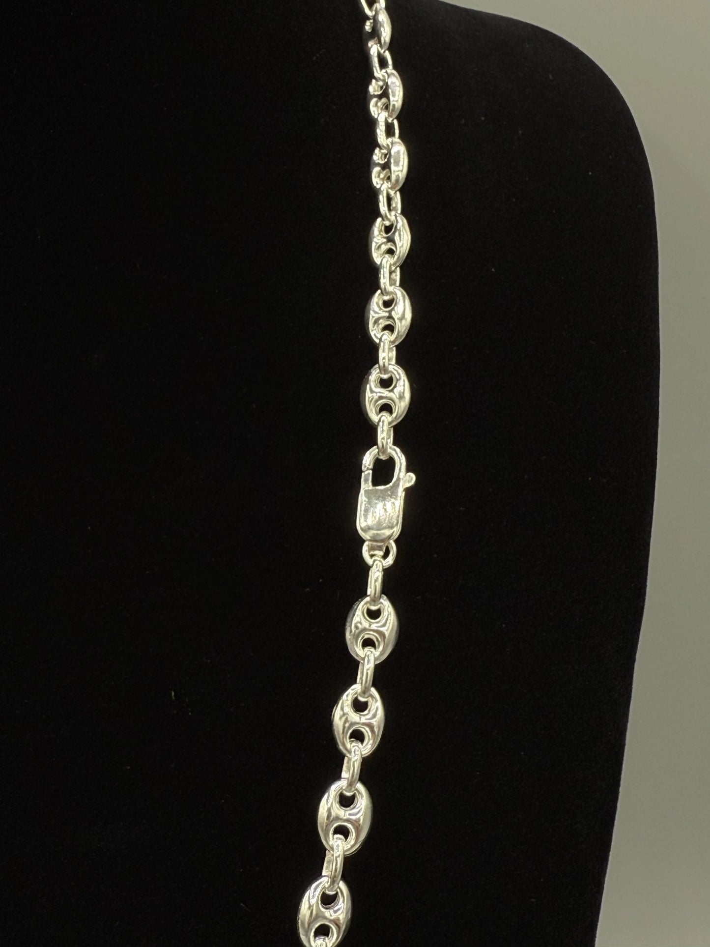 Bohnenkette 8mm - 925 Silber, Hochglanzpoliert